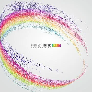 A rainbow-shaped abstract figure composed of countless dots, symbolizing so.. Stock Illustration