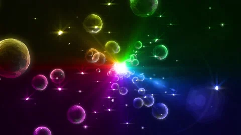 Rainbow shine bubble particle loop animation Stock-Footage 148723621