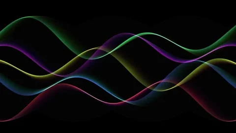 Rainbow Silk Ribbon Waves Abstract Motion Background Stock Footage 342820283