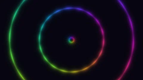 Rainbow silk wave background shows colorful circles Stock Footage 341626065