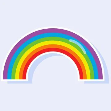 A rainbow of six bright colors Stock Illustration