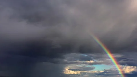 Rainbow in sky, 4k Stock Footage 133194692