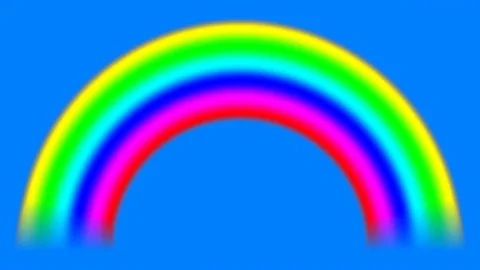 Rainbow on sky with alpha matte shifting up, seamless loop 스톡 동영상 70528052