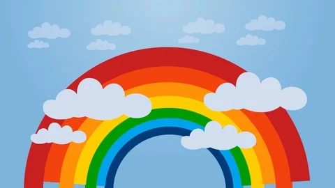 Rainbow Sky Animation Video Motion Graphics Animation Background Loop HD Stock Footage 94912624