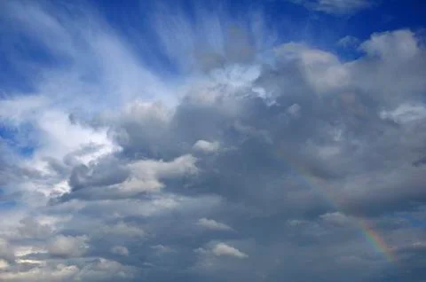 Rainbow in the sky with beautiful cloud Stock Photos