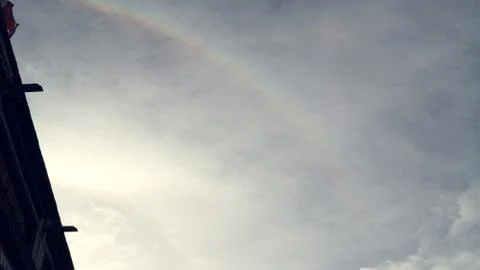 Rainbow on the sky with clear scene Stock Photos