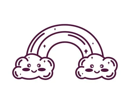Rainbow sky clouds 스톡 일러스트