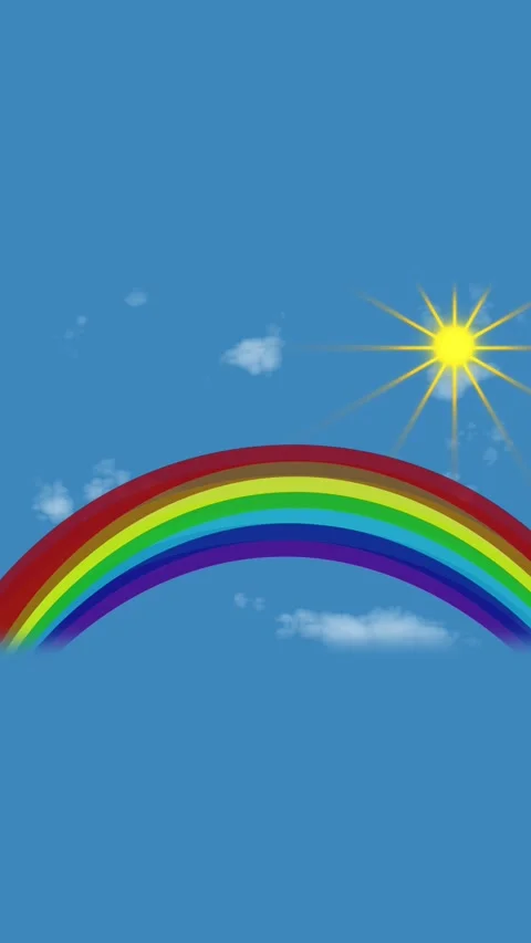 Rainbow sky cloudscape animation seamless loop vibrant happy background ver.. Stock Footage 321722162