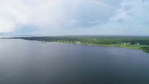A rainbow in the sky Stock Footage 155466093