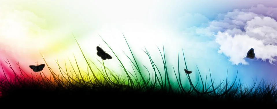 Rainbow sky Stock Illustration