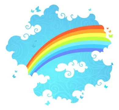 Rainbow in the sky. Stock Illustration