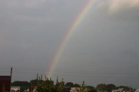 Rainbow in the sky. Rainbow in the sky. Rainbow in the sky. Stock Photos