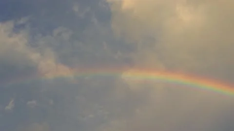 Rainbow in the sky in the rainy season Stock Footage 190840798