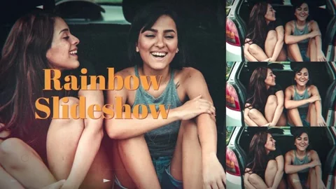 Rainbow Slideshow Stockmateriaal After Effects