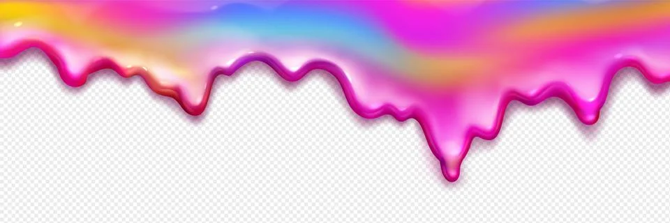 Rainbow slime splash on transparent background Stock Illustration