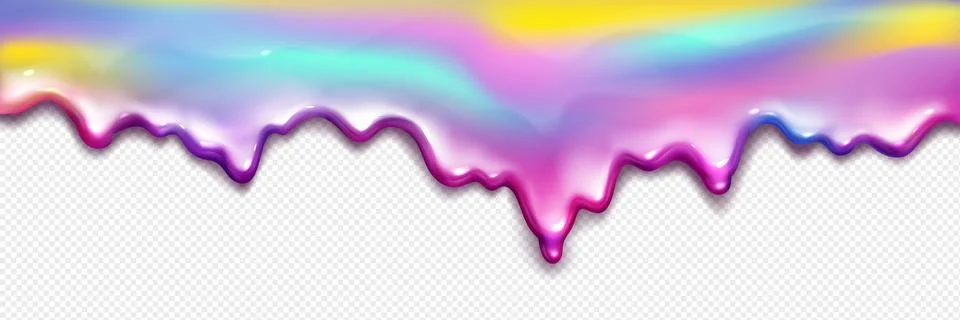 Rainbow slime splash on transparent background Stock Illustration