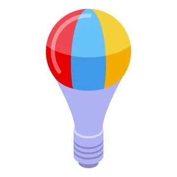 Rainbow smart bulb icon isometric vector. Creative lightbulb 스톡 일러스트