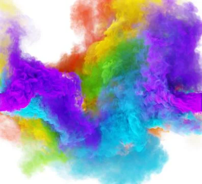 Rainbow smoke clouds abstract heaven texture for background Ilustração Stock
