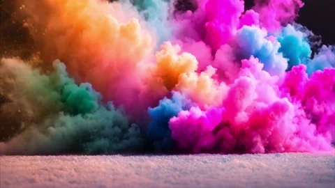 Rainbow Smoke Explosion Stock Footage 284572573