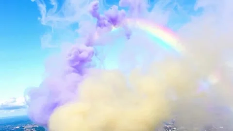 Rainbow smoke Video stock 307912154