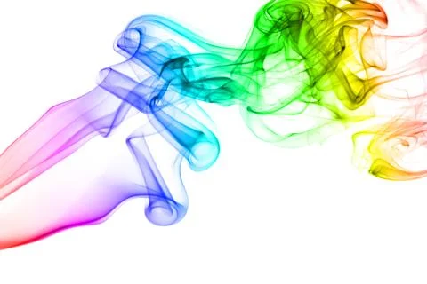 Rainbow smoke isolated on white background Stock Illustration