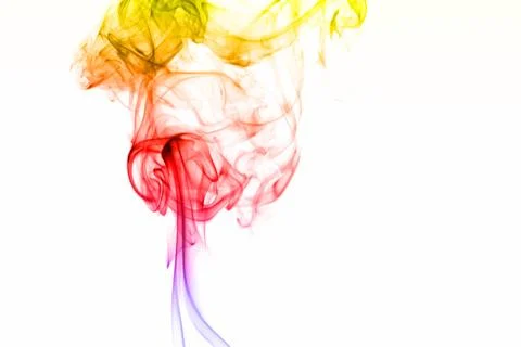 Rainbow smoke isolated on white background Stock Photos
