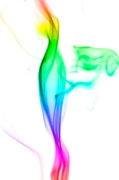 Rainbow smoke on white background Фото