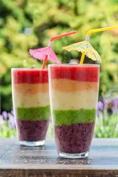 Rainbow smoothie Foto stock