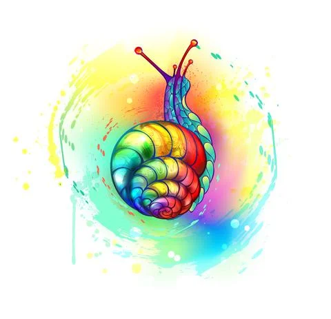 Rainbow snail Stock Illustration
