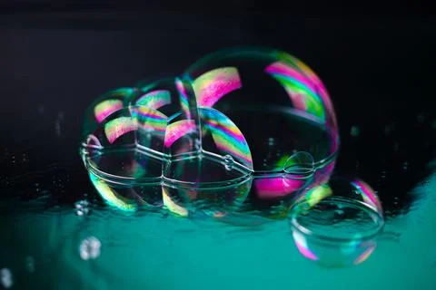 Rainbow soap bubbles 1 Stock Photos
