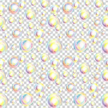 Rainbow soap bubbles pattern in watercolor Stock Illustration