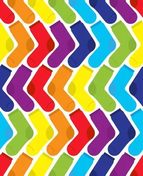 Rainbow socks pattern seamless lgbt community flag background. Stock Illustration