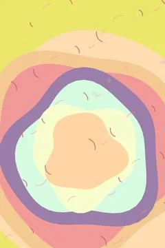 Rainbow soft blossom abstract background featuring contour island deco contour i Stock Illustration