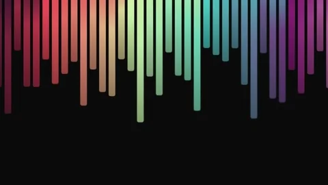 Rainbow Sound Wave Bars on Black Background. Video stock 329929140