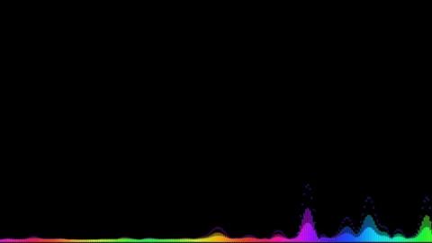 Rainbow sound wave on a black background. An animated visual equalizer for your Stock Footage 242586351