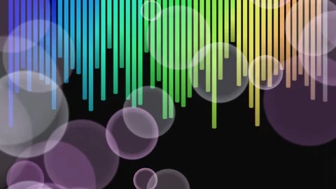 Rainbow Sound Waves and Transparent Bubbles. Stock Footage 329470875