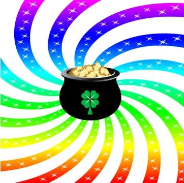 Rainbow Sparkle Pot Stock Illustration