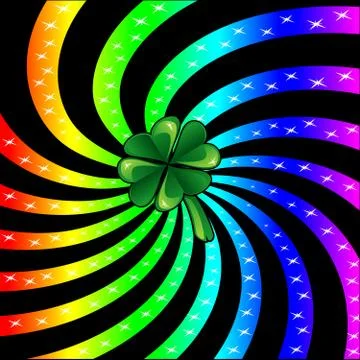 Rainbow Sparkle Shamrock Stock Illustration