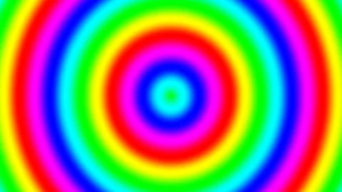 Rainbow spectral gradient rings moving slowly out, seamless loop Stock Footage 74021232