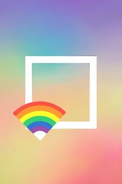 Rainbow Spectrum Background with Paper Arc Symbol Frame Design Stock Illustration