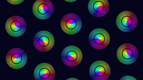 Rainbow spectrum circle pattern on black background Stock Footage 322772943