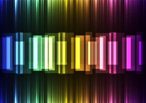 Rainbow speed bar overlap in dark background Stock Illustration