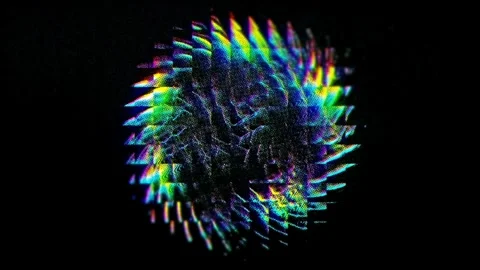 Rainbow sphere divided into cubes with bokeh effect. Stock Footage 292931575