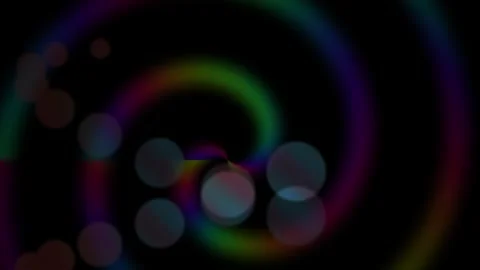 Rainbow spiral with bokeh lights on black background. Stock Footage 337492547