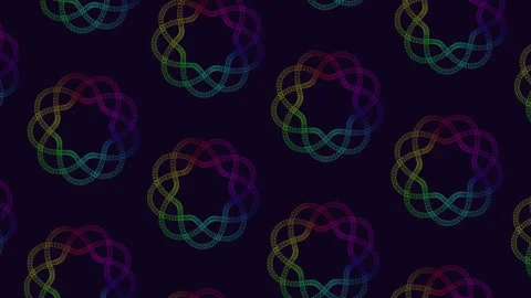 Rainbow spiral pattern black and white with connected circles and lines Stock Footage 300998827