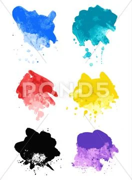 Rainbow splash watercolor paint splatters Stock Illustration