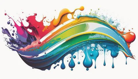 Rainbow splash wave strong color Stock Illustration