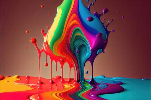 Rainbow Splashes Stock Illustration