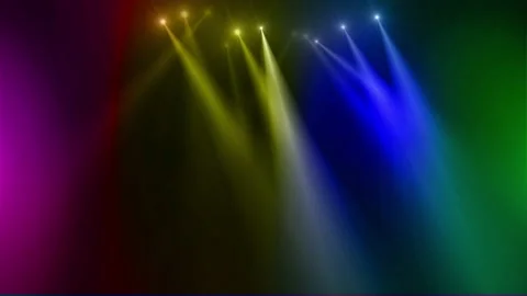 Rainbow spot light stage loop animation Stock Footage 185942802