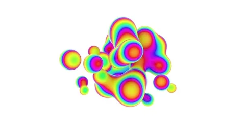 Rainbow spots of the transforming figure. Seamless loop. Stock Footage 144030225